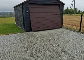 Garaż blaszany  blaszak dwuspadowy 3.6x5.60 Antracyt plus brąz