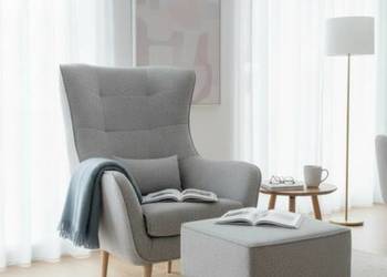 Fotel Lord Z Podnóżkiem Szary, Dostawa 0zł!