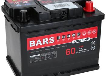 Akumulator Bars AGM LINE 12V 60Ah 680A L2 P+ BM60M
