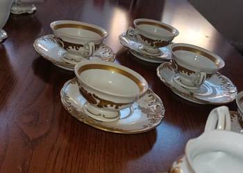 Porcelana w fasonie: FRYDERYKA dekoracja Złoty liść matowy