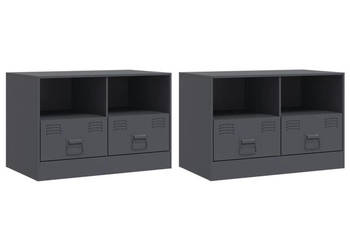 Szafki pod telewizor 2 szt. antracytowe 67x39x44 cm stalowe WM-841744