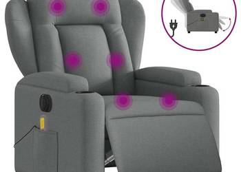 vidaXL Rozkładany fotel masujący, elektryczny, ciemnoszary(SKU:3204471)