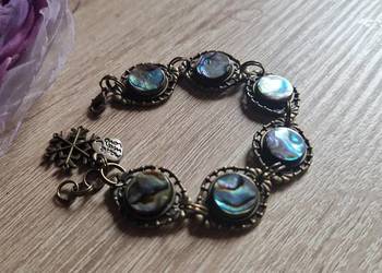 Muszla Paua Bransoletka vintage