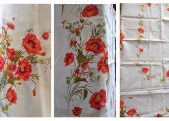 obrus  serweta bieżnik ludowy gobelin retro vintage maki łąka cepelia lnian