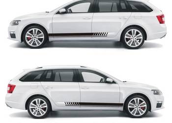 Naklejki Pasy Boczne na każdy Samochód SKODA Fabia, Scala, Octavia