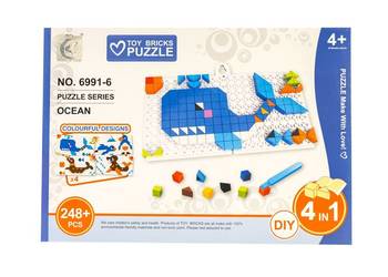 Puzzle układanka dzieci 248 elementów 4w1 ZWIERZĘTA