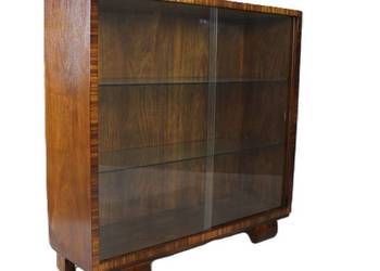 Witryna / bibloteczka stojąca art - deco w orzechu / po renowacji / antyk