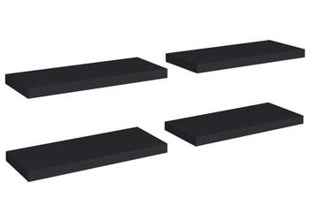 vidaXL Półki ścienne, 4 szt., czarne, 60x23,5x3,8 cm, MDF(SKU:323834)