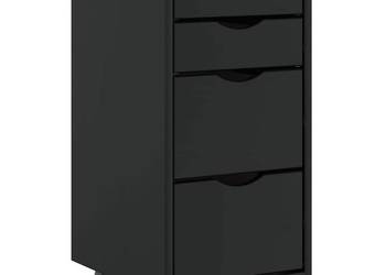 vidaXL Szafka na kółkach MOSS, z szufladami, czarna, sosna(SKU:4015792)
