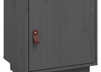 Szafka nocna szara 40x34x45 cm lite drewno sosnowe WM-818279