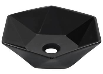 vidaXL Umywalka, 41 x 36,5 x 12 cm, ceramiczna, czarna(SKU:143914)