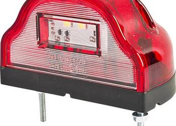Lampa oświetlenia tablicy rejestracyjnej LED, prostokątna, czerwona 12/24V…