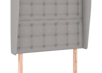 Zagłówek uszak jasnoszary 83x23x118/128 cm tkanina WM-3118364