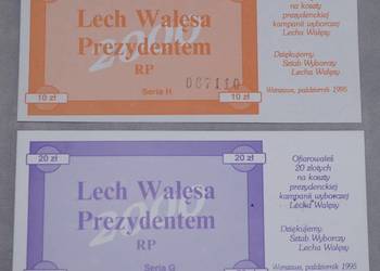 Cegiełki sztabu wyborczego Lecha Wałęsy 1995r