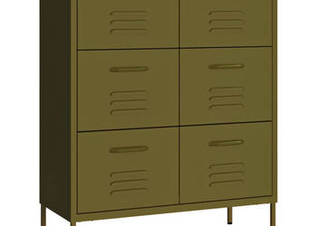 Szafka z szufladami oliwkowozielona 80x35x1015 cm stalowa WM-336144