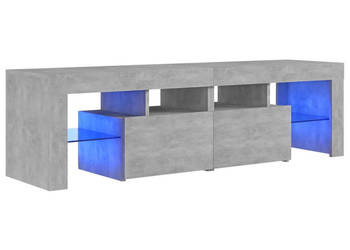 Szafka pod TV z oświetleniem LED szarość betonu 140x365x40 cm WM-804368