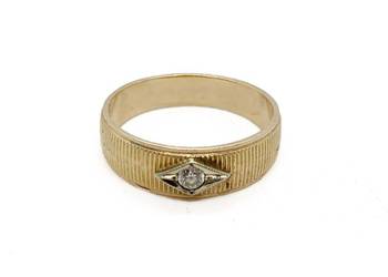 Złoty Pierścionek Próby 585 3,29g Rozmiar 16 Ocechowany Cyrkonia