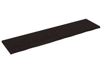 Blat stołu ciemnobrązowy 200x50x(2-4) cm lite drewno dębowe WM-3156460