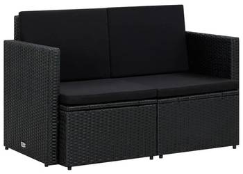 vidaXL 2-osobowa sofa ogrodowa z poduszkami, czarna(SKU:45784)