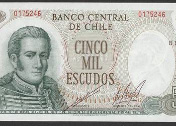 Chile 5000 escudos 1967/76 - stan bankowy UNC