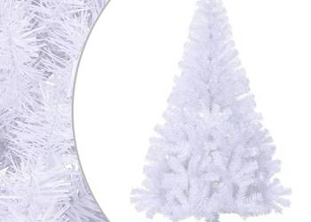 vidaXL Sztuczna choinka ze stojakiem, połówka, biała, 150 cm（SKU:328418）