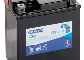 EXIDE ETX7L-BS YTX7L-BS 12V 6Ah 100A EN P+