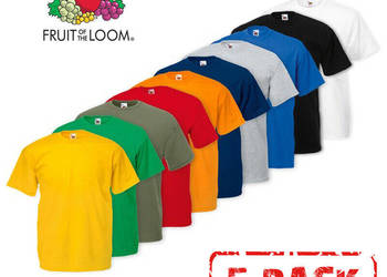 Stock koszulek Fruit of the Loom – mix, nowe, unisex, odzież outlet