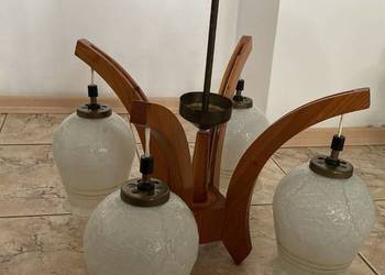 Zyrandol drewniany z lat 80-tych