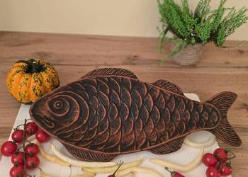 Gliniany talerz na ryby 44,5cm
