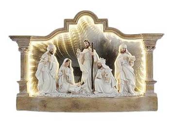 Szopka Bożonarodzeniowa Święta Rodzina LED 38x7x25