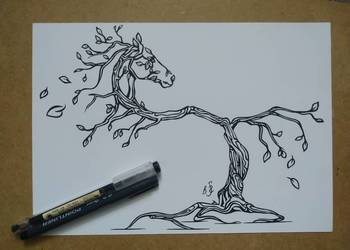 Rysunek: drzewokoń 3 - cienk - blok t. A4 250 g/m2