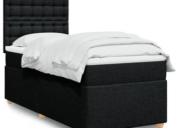 Łóżko z Materacem Kontynentalne Czarne Do Sypialni 90x200 cm WM-3293479