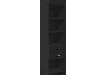 Wąska szafka czarna 45x425x225 cm materiał drewnopochodny WM-3281295