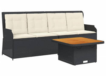 3-cz. zestaw wypoczynkowy do ogrodu poduszki czarny rattan PE WM-3262101