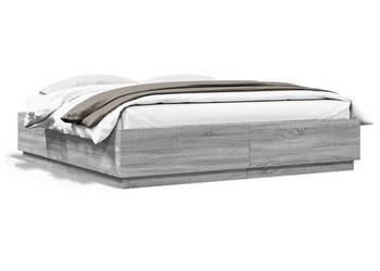 Rama łóżka z LED szary dąb sonoma 200x200 cm WM-3209588