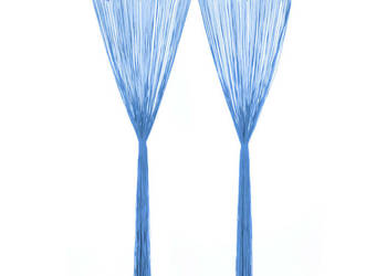 Zasłona z makramy niebieska 140 x 240 cm bawełna WM-323988