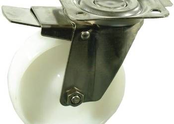 Koło skrętne PA Ø 125x40 mm z hamulcem, podstawa montażowa ze stali nierdz…