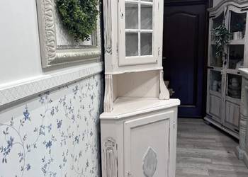 Witryna narożna drewniana shabby