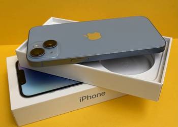 Smartfon APPLE iPhone 14 128GB Niebieski. Idealny pierwszy wlaściciel.
