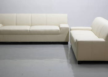 TRY nowy komplet 3+2 SOFY kanapy zestaw kość słoniowa ECO SKÓRA salon