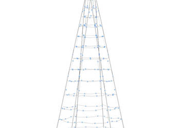 Choinka z lampek na maszt 200 niebieskich LED 180 cm WM-358111