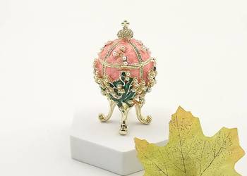 Jajko jajo faberge pojemniki szkatułka różowe styl wiktoriański