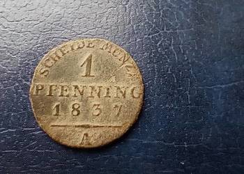 Stare monety 1 fenig 1837 A Niemcy