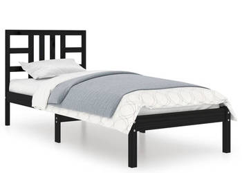 Rama łóżka czarna lite drewno pojedyncza 75x190 cm WM-3105369