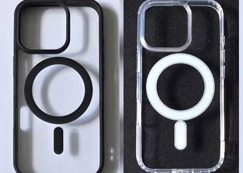 Etui/case klasyczne przezroczyste i czarne z MagSafe na iPhone'a 16 pro
