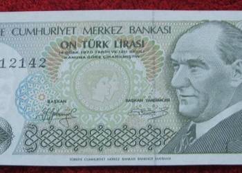 TURCJA 10 LIRASI 1970 ROK Kolekcjonerski Banknot - 1 szt UNC
