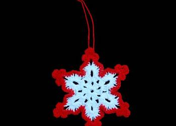 Zawieszka ozdoba szydełkowa na choinkę gwiazdka 8cm (Z173)