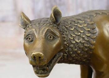 Wilczyca Kapitolińska - Romulus i Remus - Figura z Brązu Imperium Rzymskie