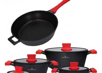 ZWIEGER OBSIDIAN Komplet Garnki 3 szt plus wok patelnia