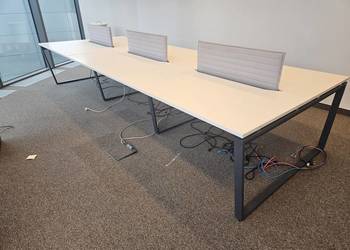 Duży stół 420x160 bench biurko 6-osobowe biały PROMOCJA